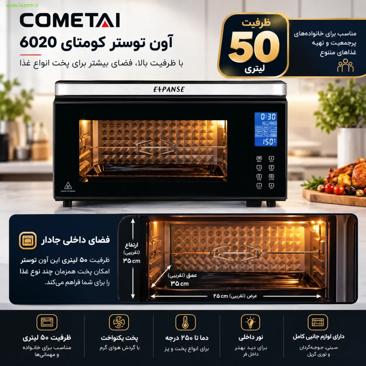 کاربردهای عملی آون توستر اکسپنس T 90 در آشپزی