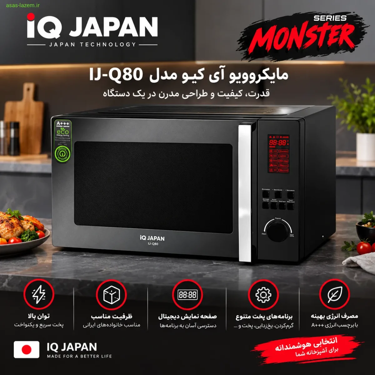 مایکروویو آی کیو مدل IJ-Q80 سری مونستر