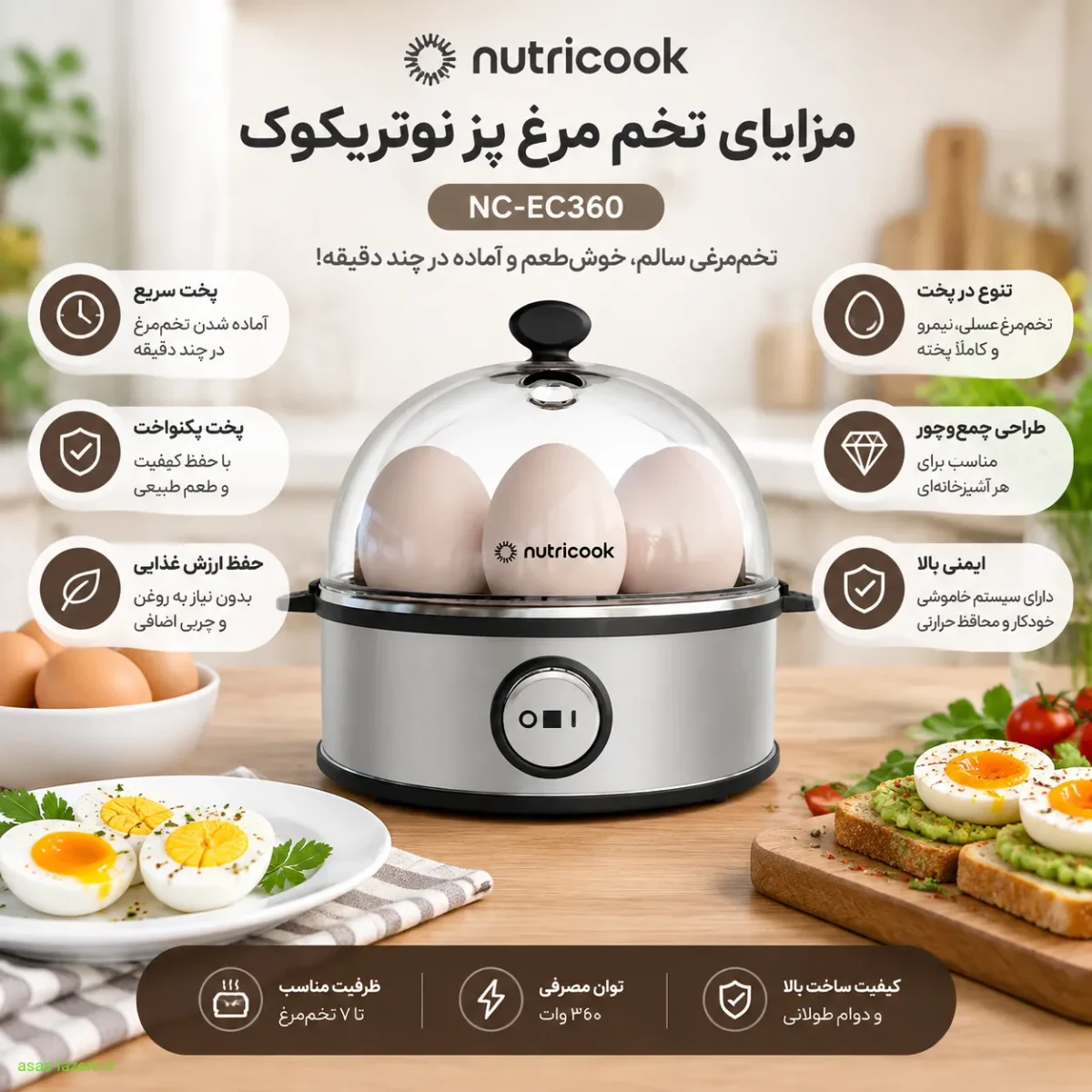 مزایای تخم مرغ پز نوتریکوک NC-EC360