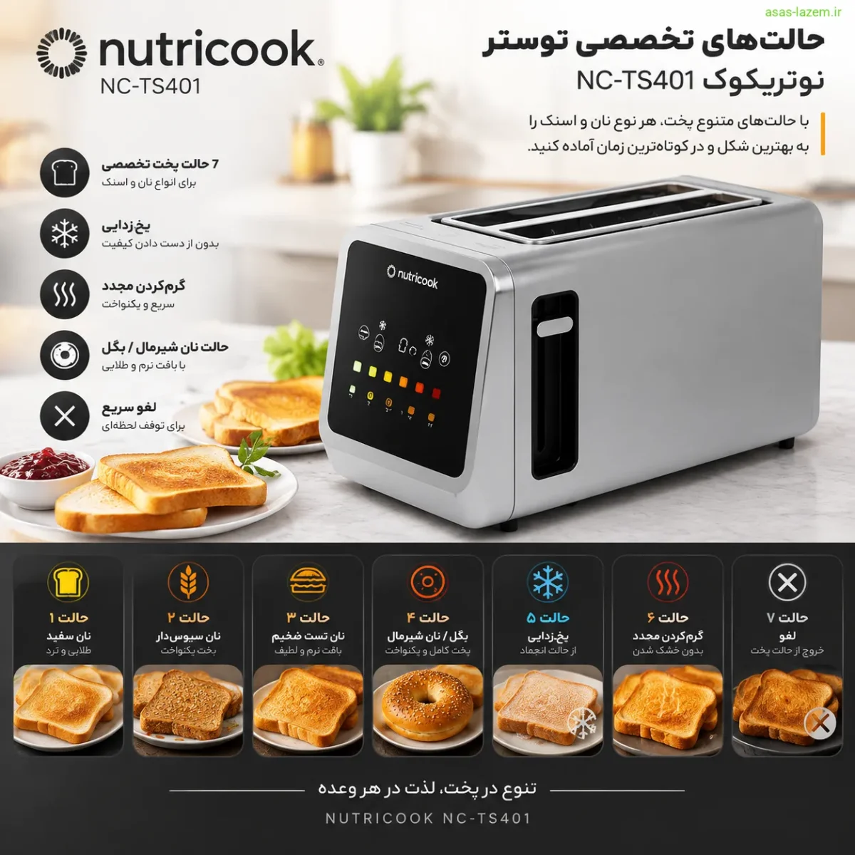 حالت‌های تخصصی توستر نوتریکوک NC-TS401