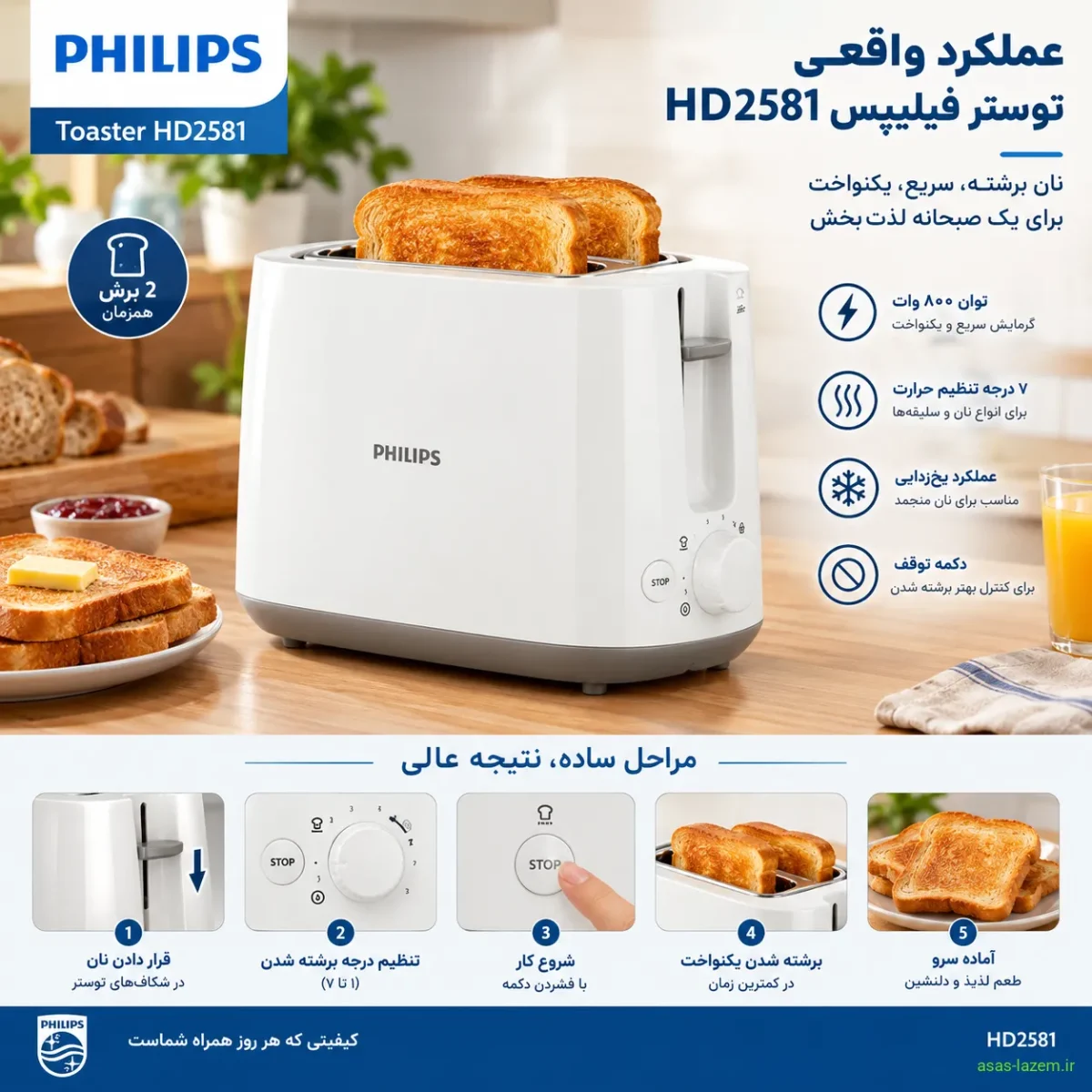 عملکرد واقعی توستر فیلیپس HD2581